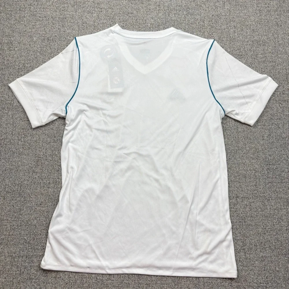 Adidas Real Madrid 2017-18 Home‎ Jersey White Teal FIFA Patch Mens Small NEW